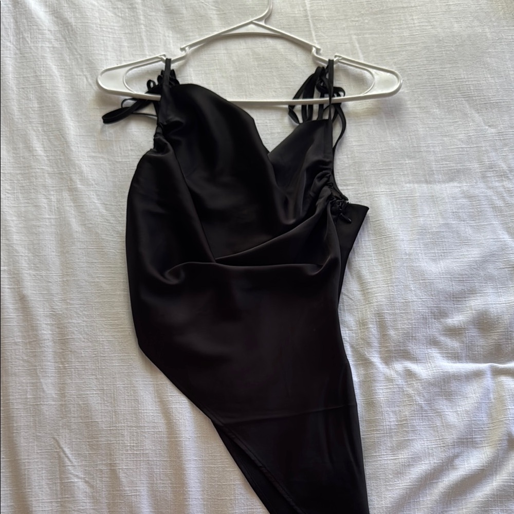 Forever 21 Black and White Asymmetrical Slip Dress